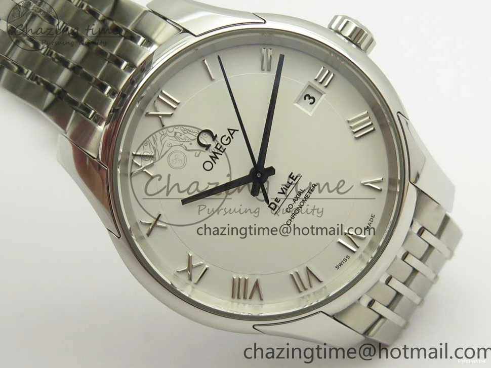 0512 De Ville Hour Vision 41mm SS VSF 1:1 Best Edition White Dial on SS Bracelet A8500 Super Clone Casual 7946
